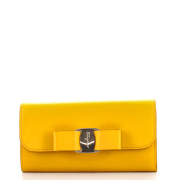 Salvatore Ferragamo Vara Bow Continental Wallet Leather