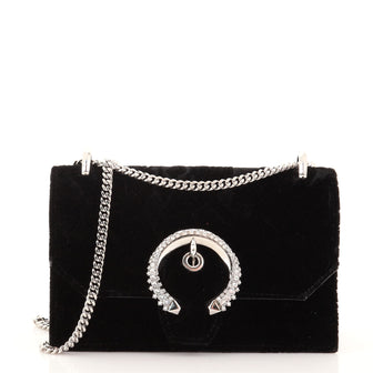 Jimmy Choo Paris Crossbody Bag Brocade Velvet with Crystals Small