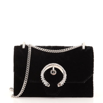 Jimmy Choo Paris Crossbody Bag Brocade Velvet with Crystals Small