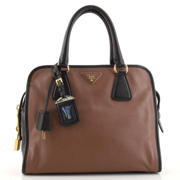 Prada Bicolor Zip Around Tote Saffiano Leather Large