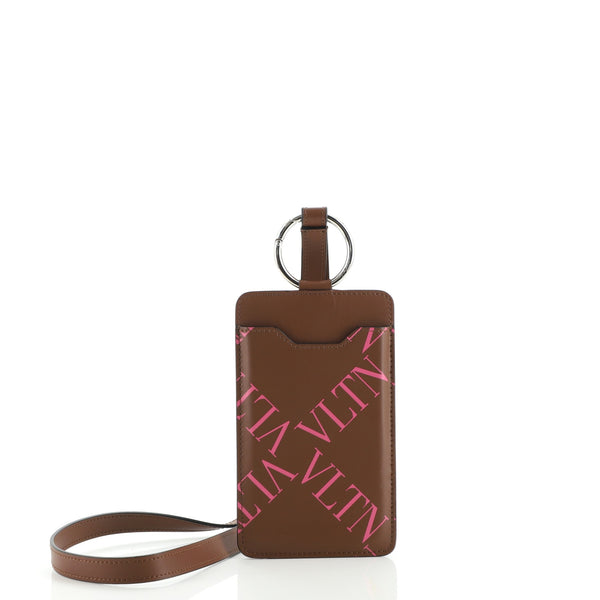 Valentino Garavani VLTN Lanyard Phone Case Holder Printed Leather