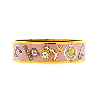 Hermes Bangle Bracelet Printed Enamel Wide