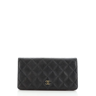 Chanel L-Yen Wallet Quilted Caviar