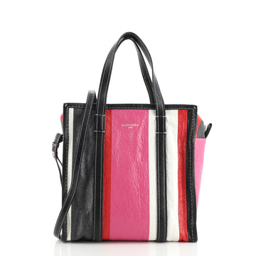 Balenciaga Bazar Convertible Tote Striped Leather Small