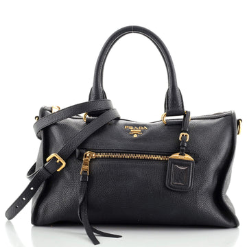 Prada Front Zip Convertible Satchel Vitello Daino Medium