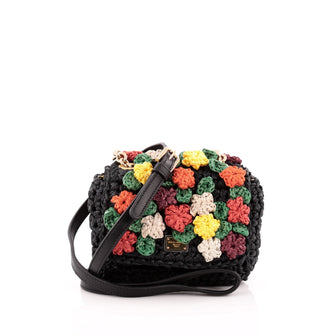 Dolce & Gabbana Miss Kate Crossbody Bag Embellished Raffia Mini