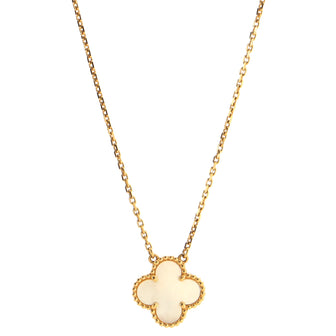 Van Cleef & Arpels Vintage Alhambra Pendant Necklace 18K Yellow Gold and Mother of Pearl