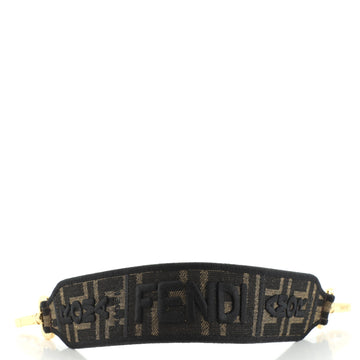 Fendi Logo Mini Strap You Short Shoulder Strap Zucca Canvas