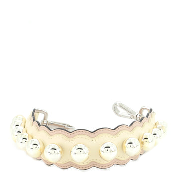 Fendi Mini Strap You Short Shoulder Strap Pearl Embellished Leather