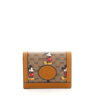 Gucci Disney Mickey Mouse Card Case Wallet Printed Mini GG Coated Canvas