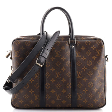 Louis Vuitton Porte-Documents Voyage Briefcase Macassar Monogram Canvas PM