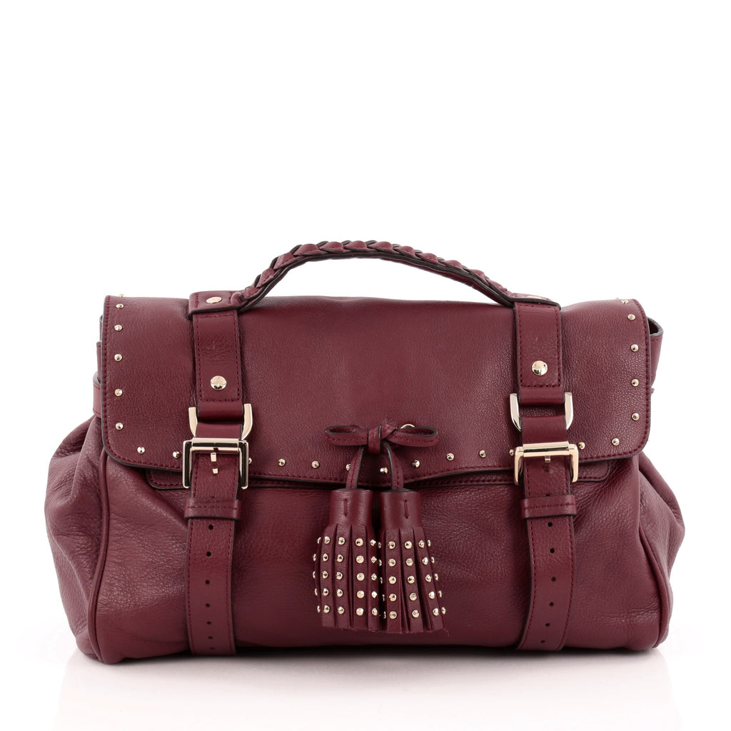 Buy Mulberry Alexa Tassel Satchel Studded Leather Large Red 1316203