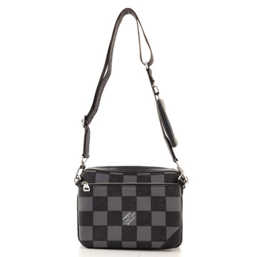 Trio Messenger Bag Damier Printed Leather