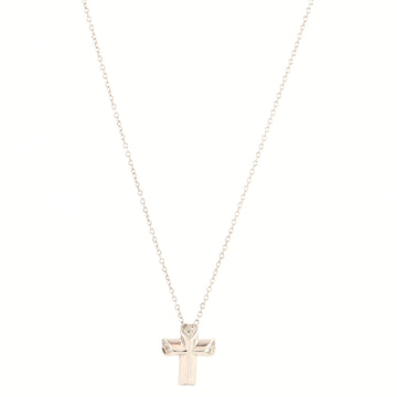 Tiffany & Co. Paloma Picasso Tenderness Heart Cross Diamond Pendant Necklace 18K White Gold with Diamonds