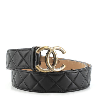 Chanel CC Belt Quilted Lambskin Wide