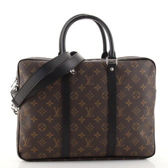 Louis Vuitton Porte-Documents Voyage Briefcase Macassar Monogram Canvas PM