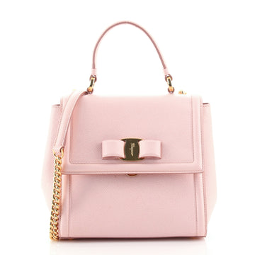 Salvatore Ferragamo Carrie Vara Shoulder Bag Saffiano Leather Small