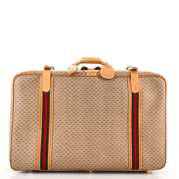 Gucci Vintage Web Zip Around Suitcase Micro GG Coated Canvas Large