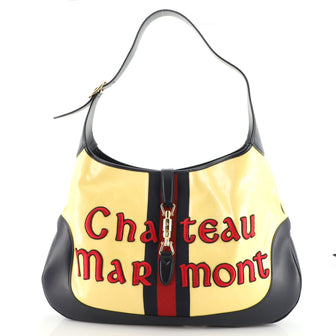 Gucci Chateau Marmont Jackie 1961 Hobo Embroidered GG Coated Canvas Maxi
