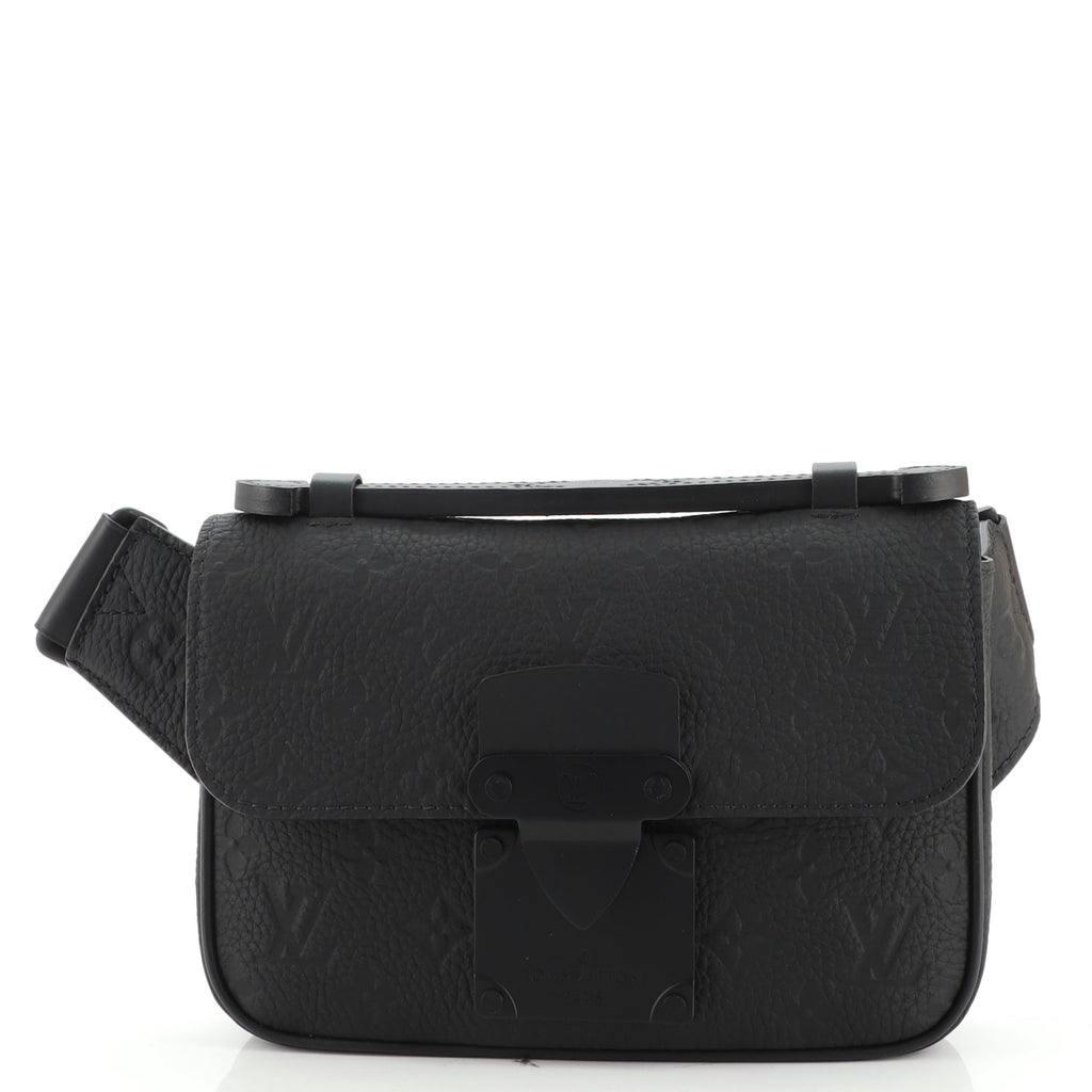 Louis Vuitton S Lock Sling Bag Monogram Taurillon Leather Black 1827301