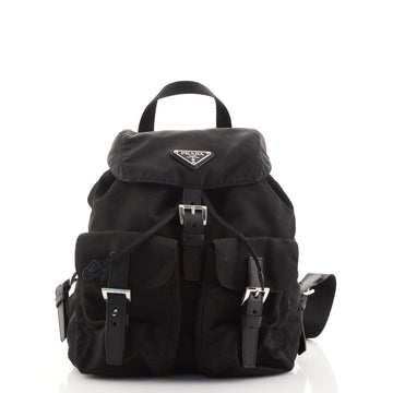 Prada Vela Double Front Pocket Backpack Tessuto with Saffiano Leather Medium
