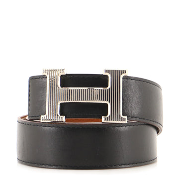 Hermes H Strie Buckle Reversible Belt Leather Medium