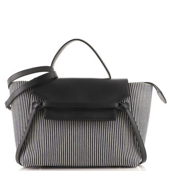 Celine Belt Bag Striped Canvas and Leather Mini