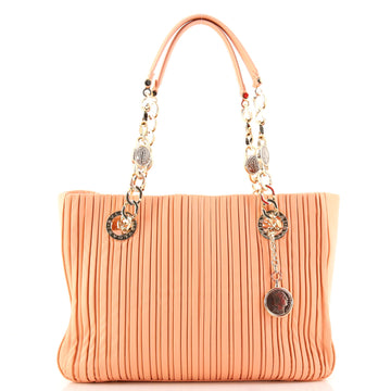 Bvlgari Monte Plisse Tote Pleated Leather Small