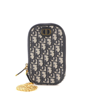 Christian Dior 30 Montaigne Phone Holder on Chain Oblique Canvas