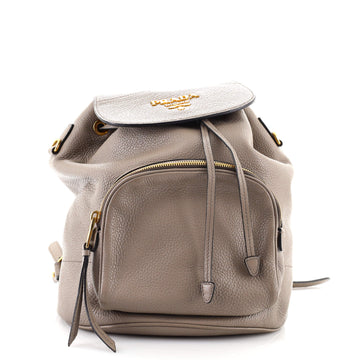 Prada Front Pocket Drawstring Backpack Vitello Daino Medium