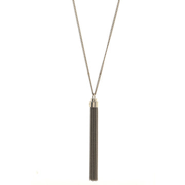 Saint Laurent Tassel Pendant Long Necklace Metal