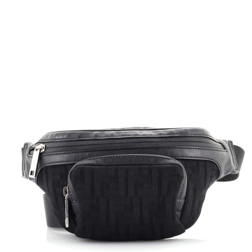 Fendi Front Pocket Waist Bag Zucca Jacquard Mesh with Leather