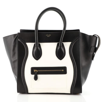 Celine Bicolor Luggage Bag Leather Mini