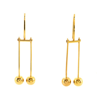 Celine Double Dot Drop Earrings Brass
