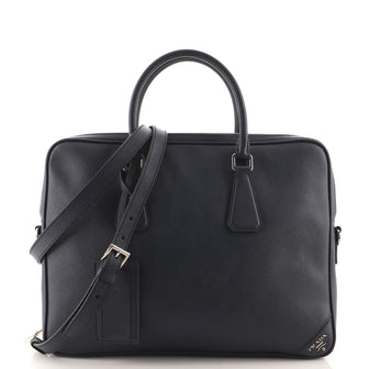 Prada Convertible Zip Around Briefcase Saffiano Leather Medium