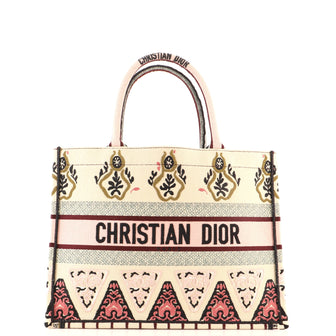 Christian Dior Book Tote Embroidered Canvas Small