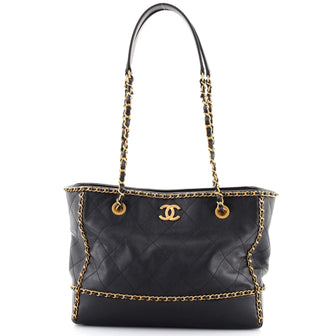 Chanel Chain Around Shopping Bag Quilted Lambskin Large