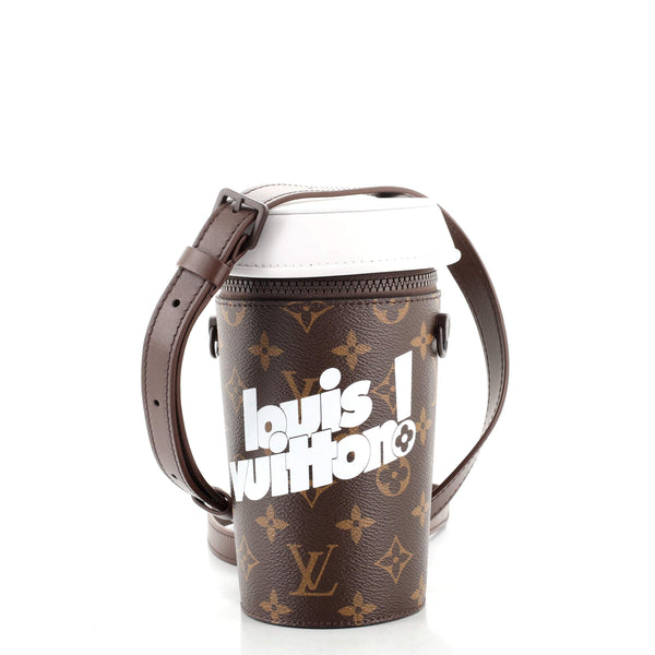 Coffee Cup Convertible Pouch Everyday Signature Vintage Monogram Canvas