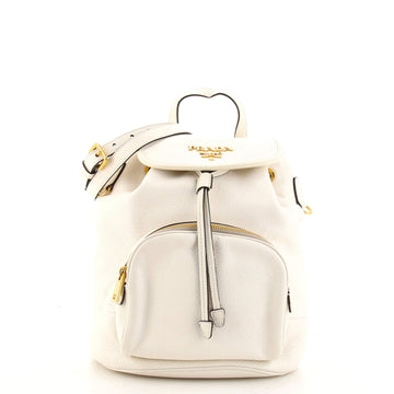 Prada Front Pocket Drawstring Backpack Vitello Daino Medium