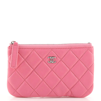 Chanel Classic O Case Pouch Quilted Lambskin Mini