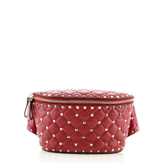 Valentino Rockstud Spike Belt Bag Quilted Leather Small
