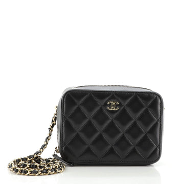 Chanel Zip Around Vanity Case with Chain Quilted Lambskin Mini