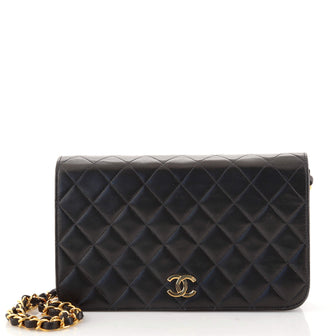 Chanel Vintage Full Flap Bag Quilted Lambskin Small