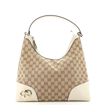 Gucci Lovely Heart Hobo GG Canvas Medium