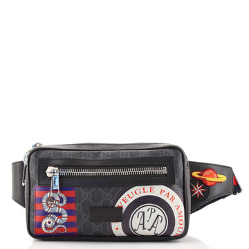 Gucci Night Courrier Waist Bag GG Coated Canvas with Applique