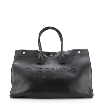 Saint Laurent Rive Gauche Shopper Tote Embossed Leather