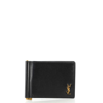 Saint Laurent Monogram Money Clip Wallet Leather