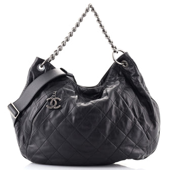 Chanel Coco Pleats Hobo Quilted Calfskin Large