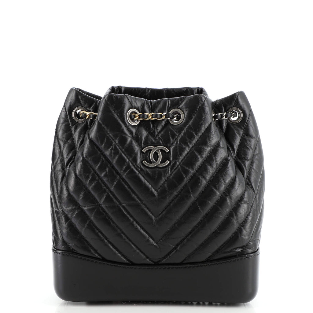 CHANEL Aged Calfskin Quilted Small Gabrielle Backpack White