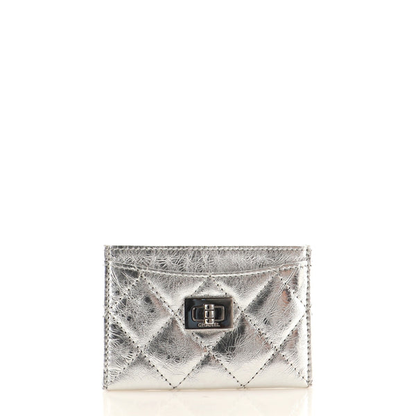 Chanel Reissue Card Holder Quilted Aged Calfskin Silver 131767430
